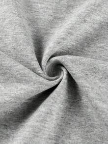PAYEAH Art Design Letter Print May Be Late For Some T-Shirts (Single Piece)100% Cotton 220g Heavy Cotton T Shirt - 灰色 - 查看 3