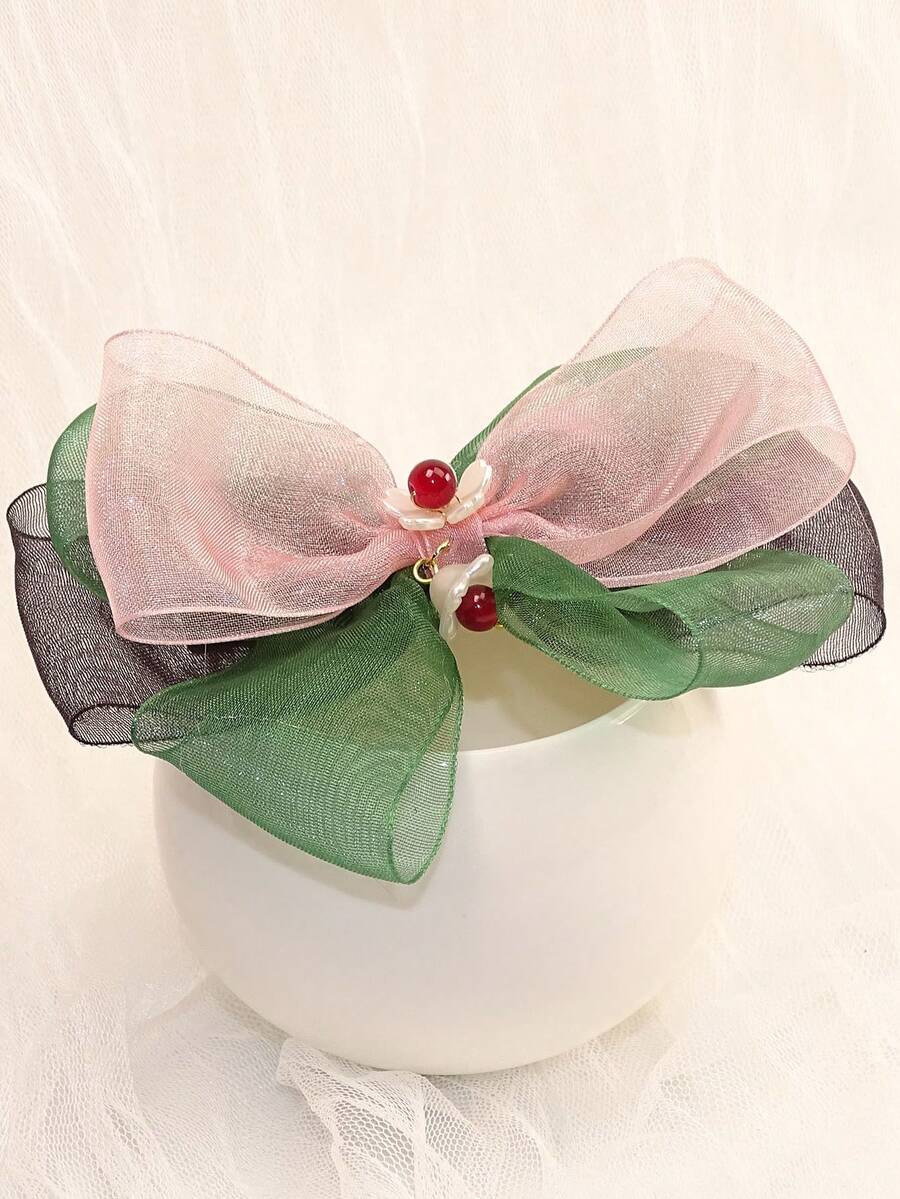 手工制作的花形金属发夹，波西米亚风格优雅蝴蝶装饰发饰，女性礼物，适合节日 - 彩色 - 查看 1