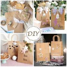 30 piezas Bolsas de regalo de papel kraft con asas, colores surtidos para regalos, bolsas de papel kraft, bolsas de compras de papel, bolsas de manualidades, bolsas para mercancía, fiesta de cumpleaños, boda, decoraciones de fiesta, decoraciones de boda, suministros de fiesta Día de San Valentín