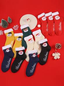 10 Pares De Calcetines Navideños De Dibujos Animados Para Mujer, Calcetines de navidad de dibujos animados, Calcetín de Navidad, - Multicolor - Ver 4