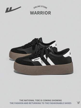 WARRIOR Zapatillas deportivas con plataforma y nudo delantero de moda para mujer, de tacón alto, versátiles, ligeras, antideslizantes y de suela baja para uso casual al aire libre