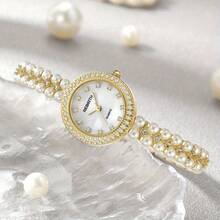 Đồng hồ đeo tay thời trang dành cho nữ với bộ máy thạch anh tinh tế và vẻ ngoài cực kỳ hấp dẫn, thích hợp để đeo hàng ngày hoặc làm quà tặng - Vàng - Xem 8