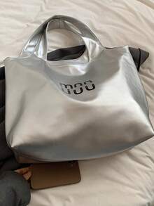 包包女2024新款休闲大容量托特包高颜值单肩手提腋下通勤包 - 銀色 - 查看 4