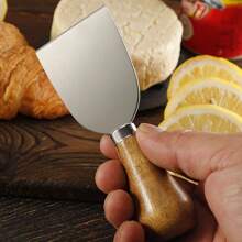 Bộ 6 dụng cụ cắt phô mai, dao cắt phô mai mini cán gỗ bằng thép không gỉ, dụng cụ cắt bơ, dụng cụ phết phô mai, nĩa phô mai, xẻng phô mai, dụng cụ nướng nhỏ trong bếp - Bạc - Xem 10