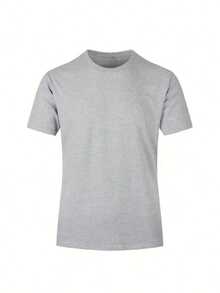 PAYEAH Art Design Letter Print May Be Late For Some T-Shirts (Single Piece)100% Cotton 220g Heavy Cotton T Shirt - 灰色 - 查看 2