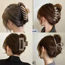 Bộ 5 kẹp tóc hình rỗng bất đối xứng dễ thương, kẹp tóc màu trơn lì, kẹp tóc chống trượt giữ chặt dùng trong phòng tắm - Nhiều màu - Xem 3