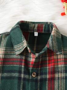 小男孩格子衬衫，秋冬季休闲夹克，百搭，适合圣诞节