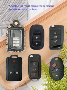 Snake Skin Pattern Portable Keychain - Fashionable Card Holder Keychain With Rhinestone Decor And Shock Resistant D-Ring Clip - Convenient Key Holder Bag For Women, Girls And Men - TPU Material Car Key Pouch - Snakeskin - View 7