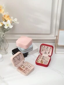 CASEGRACE 1 hộp đựng trang sức du lịch, đựng hoa tai, nhẫn, vòng tay, vòng cổ - Hộp đựng trang sức đơn giản, nhỏ gọn, di động và tiện dụng, hộp đựng trang sức, hộp đựng trang sức cho phụ nữ và trẻ em gái, quà tặng ngày lễ tinh tế và khó quên cho Ngày của Mẹ và Ngày lễ tình nhân, quà tặng Giáng sinh - nhiều màu - Xem 11