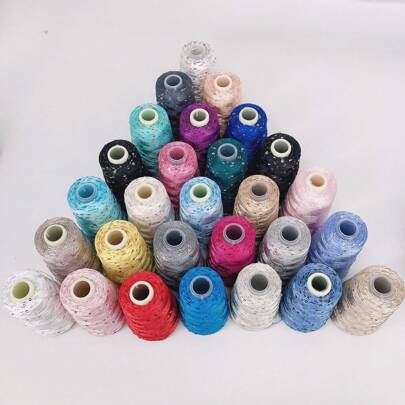 Summer Ice Silk Yarn With Sparkling Beads And Sequins Hair/Scarf Yarn, Diy Hand Crochet Knitting Fine Thread On