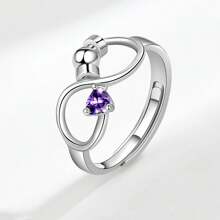 Anillo de cumpleaños de diciembre, símbolo del infinito simple anti-ansiedad rotatorio, de amor eterno, para el Día de San Valentín o compromiso para la novia