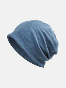 1 Pièce Casquette De Bonnet D'extérieur Décontractée En Tissu Solide Pour Homme Pour Une Utilisation Quotidienne Et Des Activités En Extérieur En Automne Et En Hiver