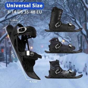 Mini sci per la neve, sci corti da esterno per lo sci, lame da neve regolabili per scarpe invernali, attrezzatura da sci invernale