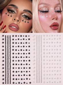 1 st. Acryl Diamantvormige Zelfklevende Gezichtsjuwelen, Strass Stickers Voor Gezicht, Lichaam, Ogen, Haar, Gebruikt Voor Make-up, Feest, Festival, DIY Decoratie, Stervormige Diamanten