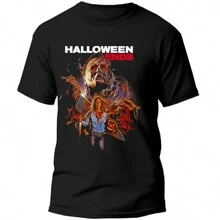 Black T-Shirt Men Horror Halloween End Casual 100% Cotton