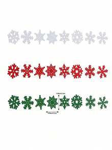 50/100 chiếc nút gỗ hình cây thông Noel và bông tuyết, dùng để làm đồ thủ công và trang trí Giáng sinh DIY - Nhiều màu - Xem 2