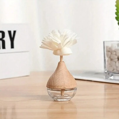 1 件家用芳香疗法瓶 - 空透明精油扩散器带花卉装饰 - 可再填充香水扩散器瓶，卧室空气清新剂装饰瓶