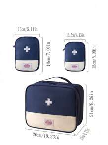 3pcs Portable Oxford Fabric First Aid Kit, Large Capacity Medicine Storage Bag For Emergency And Travel Medicine Bag Medicine Storage Bag Medicine Organizer First Aid Kit First Aid Bag Travel Accessories Travel Organizer Travel Essentials Travel Stuff Travelling Bag College Vacation Cruise Summer Holiday Essentials For Outdoor Camping Hiking Hunting