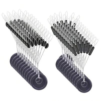 Black Rubber Space Beans Oval Stopper Fishing Bobber Float Catfish Flotador Fishing Float Folat Line Stops(6PCS /1Set )