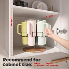 40 Oz Cup Organizer And Storage, Rotating Tumbler Holder, Water Bottle Rack For Kitchen Organization, Easy To Access, Equipped With Non-Slip Pad (Black) - 黑色 - 查看 4