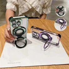 1 个银色磁力指环支架，豪华电镀透明四角防摔框架带镜头膜，亚克力 + 硅胶软边 TPU 二合一兼容无线充电硬质手机壳，兼容 Apple 和 Galaxy S24 Ultra/S24 Plus/S24/S23 Ultra/S23 Plus/S23/S22 Ultra/S22 Plus/S22/S21 Ultra/S21 Plus/S21 FE/S23 FE/S20 Ultra/S20 Plus/S20 FE 和 Mate 30 Pro/40 Pro/50 Pro/60 Pro/P30 Pro/40 Pro/50 Pro/60 Pro 防水防震防刮 - 銀色 - 查看 5