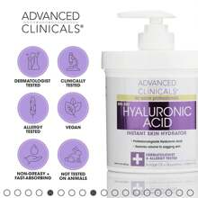 16oz Hyaluronic Acid Body Lotion And Face Moisturizer With Vitamin E Hydrating Firming Lotion For Wrinkles Crepey Skin Stretch Marks Summer Skincare Lightweight Non-Greasy Fast-Absorbing Skin Plumping Moisture Boost For Dry Sun-Damaged Skin Hot Humid Weather Skin Repair Summer Glow Smooth Tight Skin Travel Size Vacation Pool Party Beach Trip Camping Outdoors Summer Essentials Must-Have Advanced Clinicals - Violet Purple - View 7