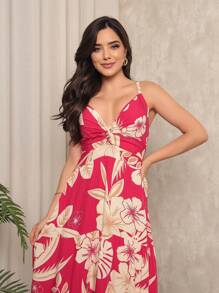 Women's Long Printed Dresses In Viscose Fabric - Pink - View 4