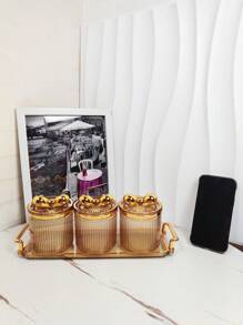 1 zestaw uszczelnionych słoików z tacką, codzienne artykuły gospodarstwa domowego