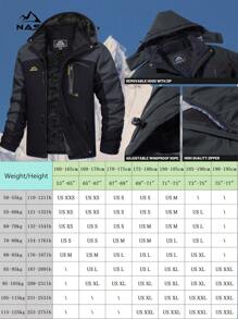 NASBING 男士保暖内衬夹克 防水防风保暖户外工作多口袋冬季外套 滑雪徒步露营外套