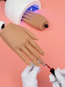 美甲练习手 适用于丙烯酸指甲 硅胶手训练假指甲手模型 Veikmv - 薑色 - 查看 7