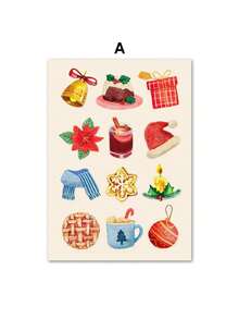 1PC Cây Giáng sinh Cây tầm gửi Bông tuyết Poster Mùa đông Ngày lễ Nghệ thuật treo tường In Tranh vải Canvas Hình ảnh Trang trí Phòng khách Không có Khung - Nhiều màu - Xem 24