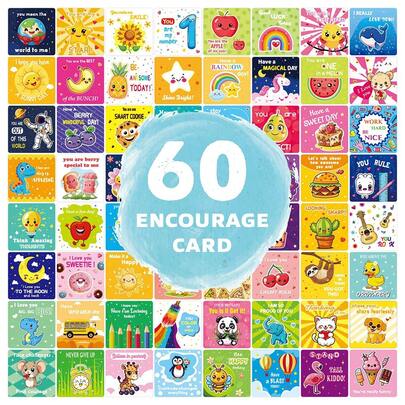 60pcs Lunch Box Notes For Students Cute Motivational And Inspirational Thinking Of You Cards For Boy's And Girl's Lunchbox
