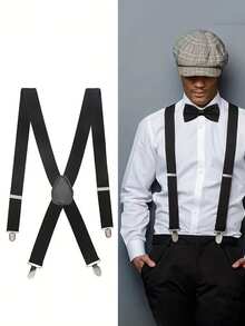 1 件男女通用 4 夹背带/吊带可调节弹性防滑带适用于成人长裤、衬衫和裤子 - A - 查看 1