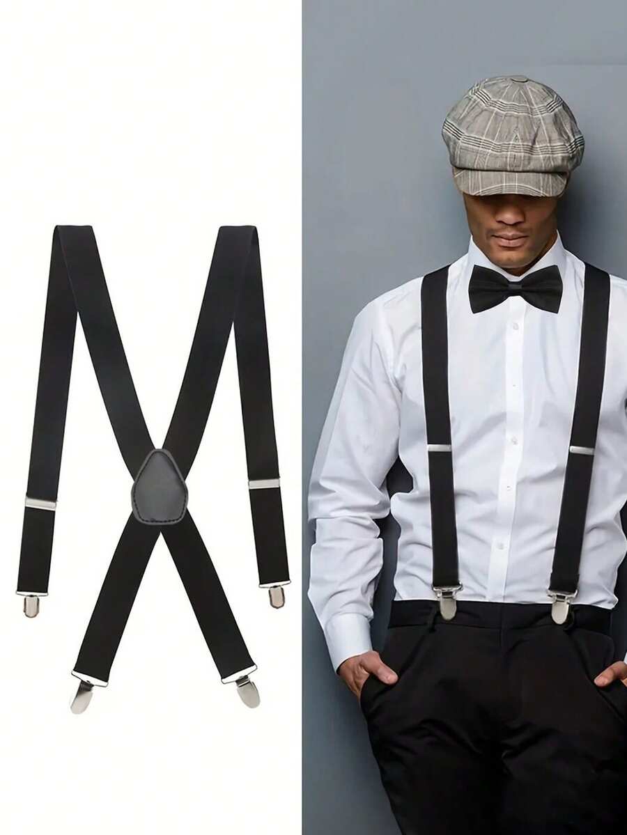 1 件男女通用 4 夹背带/吊带可调节弹性防滑带适用于成人长裤、衬衫和裤子 - A - 查看 1