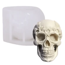 Molde de silicona para velas con diseño 3D de calavera - Blanco - Ver 1
