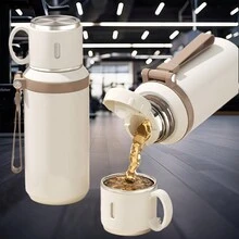 20.29 盎司不锈钢保温水壶，带杯盖和绳柄 - 多功能保温水壶，适合户外活动、骑自行车、徒步旅行、办公室或家庭 - 耐用结构，适合 14 岁以上成人 - 彩色 - 查看 2