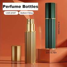 زجاجات عطر محمولة من الألومنيوم سعة 5-10 مل - ملء من الأسفل، رذاذ فراغي، اكسسوارات سفر، قابلة لإعادة التعبئة، رذاذ لحاويات السوائل، ديكور المنزل والحمام، ديكور الخريف، عودة إلى المدرسة