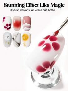 15毫升超棒美甲透明绽放凝胶UV LED花朵凝胶指甲油，可扩散呈现大理石天然石材水彩花卉印花效果，可卸美甲凝胶DIY美甲设计美甲礼物，送给女性美甲师 - 無色 - 查看 3