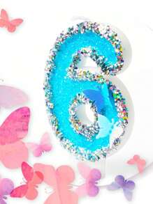 Nến trang trí bánh sinh nhật chủ đề bướm xanh băng giá số 0-9 - Nhiều màu - Xem 6