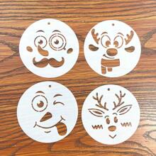 25 mẫu khuôn mặt hoạt hình người tuyết và tuần lộc Giáng sinh rỗng Graffiti Tranh phun in chất liệu - Bộ - Xem 3