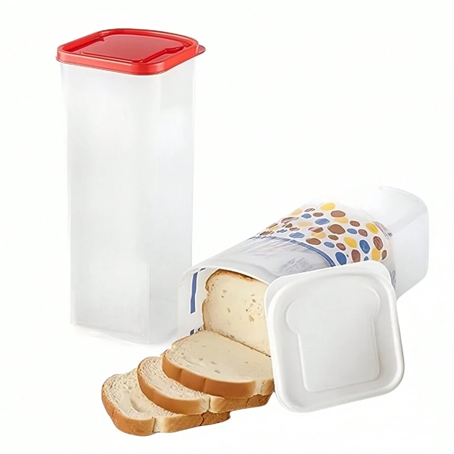 1 件大容量面包储物盒，三明治储物盒，吐司保鲜盒，保鲜，有序存储，带盖防漏多用途食品储物盒，可重复使用的便携式食品密封容器，用于谷物、吐司、面包、水果、厨房整理和储存、厨房配件