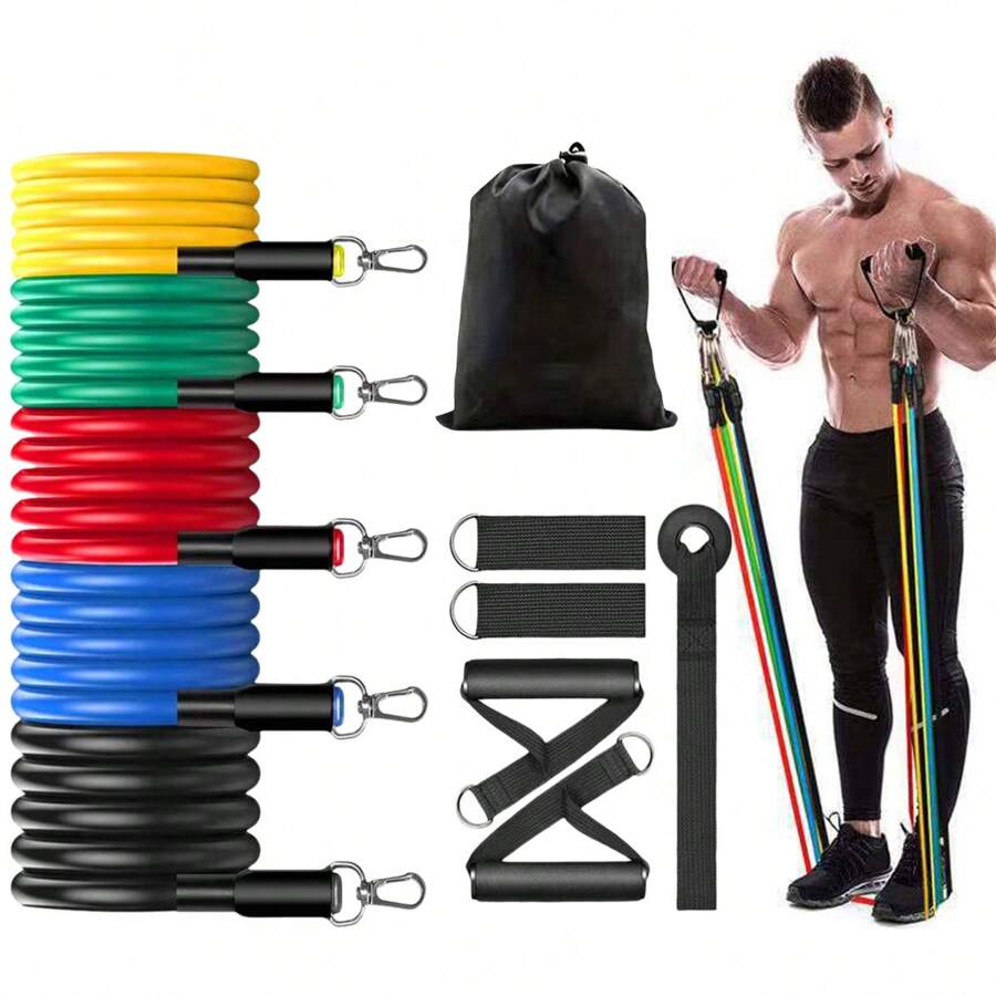 11pcs/Set Resistance Bands Kit Included Resistance Bands, Door Anchor
