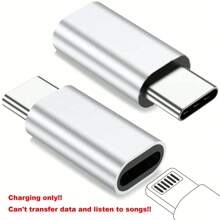 2 件 Lightning 转 USB-C 适配器兼容 Apple Iphone 15 Pro Max Plus、小米充电线（仅充电！），不支持数据/音频传输和 Type-C 转 USB 3.0 适配器可充电和传输数据兼容笔记本电脑、台式电脑和其他设备。 - 彩色 - 查看 11