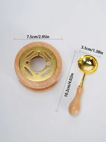 1pc Natural Wooden Wax Seal Melter And 1pc Golden Wooden Wax Stick For DIY Sealing Wax Beads Stamp Back To School,Back To School,School Supplies