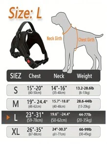 1pc No-Pull Pet Harness With 2 Leash Clips, Adjustable Soft Padded Dog Vest, Reflective No-Choke Pet Oxford Vest With Easy Control Handle For Large Medium Dogs - Red - View 7