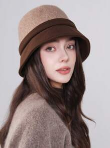 1pc Women Elegant Bohemian Party Casual Cute Retro Street Warm Cuffed Bow Bucket Hat, Suitable For Daily Wear Halloween Valentine's Day Halloween Decor - Multicolor - View 17