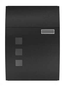 SONGMICS Mailbox, Wall-Mounted Lockable Post Letter Box With Viewing Windows, Nameplate, And Keys, Easy To Install, Black - Black - View 4