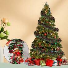 2 件圣诞树装饰彩色条纹，圣诞气氛装饰，圣诞雪人毛绒糖果棒彩色条纹 - 彩色 - 查看 7