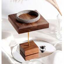 Holz Armband Kette Schmuckorganizer Schreibtisch Kosmetikhalter Spielzeugmodell Regal Puppe Parfümständer Nussbaum