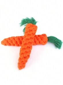 1 件手工制作的宠物狗绳咀嚼玩具 - 专为牙齿清洁和胡萝卜设计，非常适合家居装饰、汽车悬挂、小宠物玩具。返校、生日、成人、情人节和节日礼物 - 橘色 - 查看 6